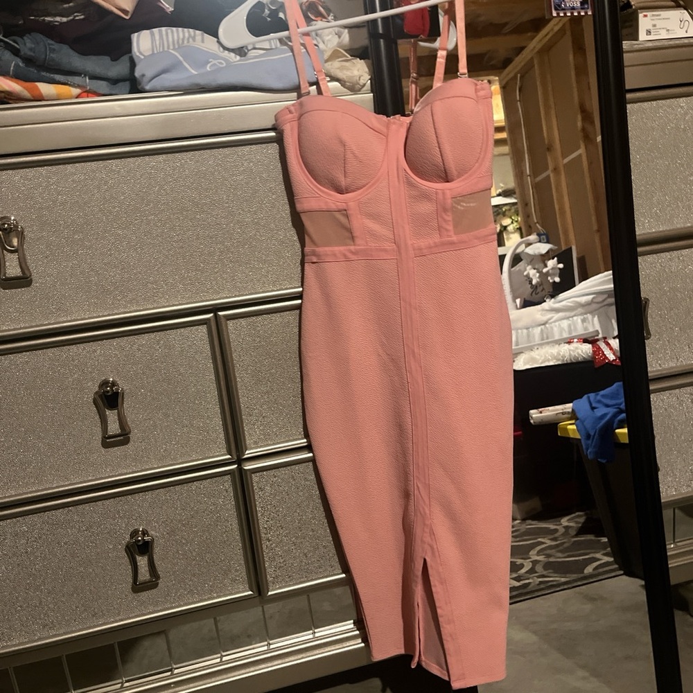 Material Girl Blush Pink Strapless Dress